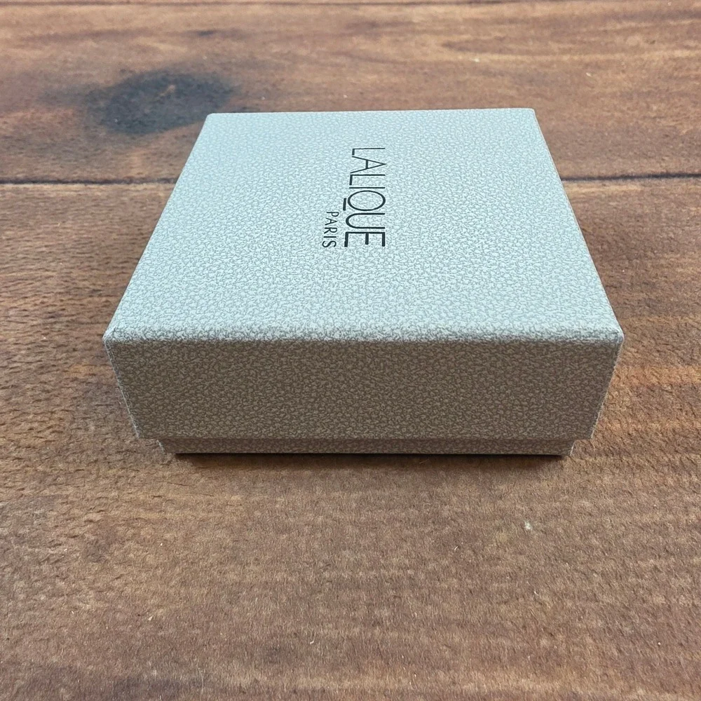 Lalique Jewelry Box Womens OS Grey Excellent Textured Logo Presentation Square